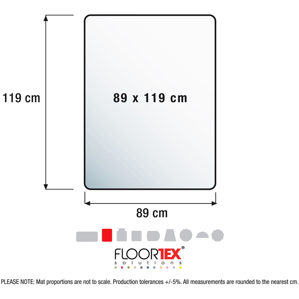 Floortex Unomat Anti-Slip Rectangular Polycarbonate Chair Mat for Hard Floors and Very Low Pile Carpets 89cm x 119cm Image 9