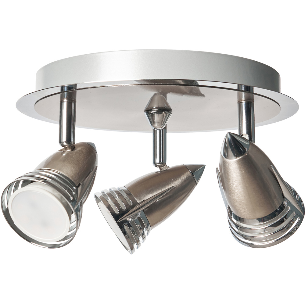 Inlight Ezra Satin Nickel and Chrome 3 Spot Light Plate Image 1