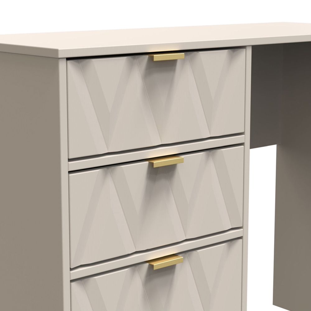Crowndale Diamond Ready Assembled 4 Drawer Vanity Desk Matt Kashmir Image 5