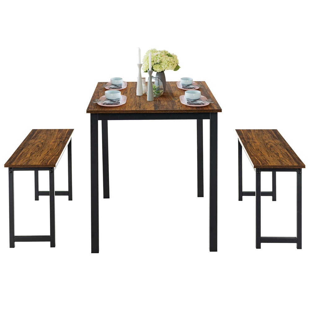 Costway 4 Seater Dining Breakfast Table Set Coffee Image 2