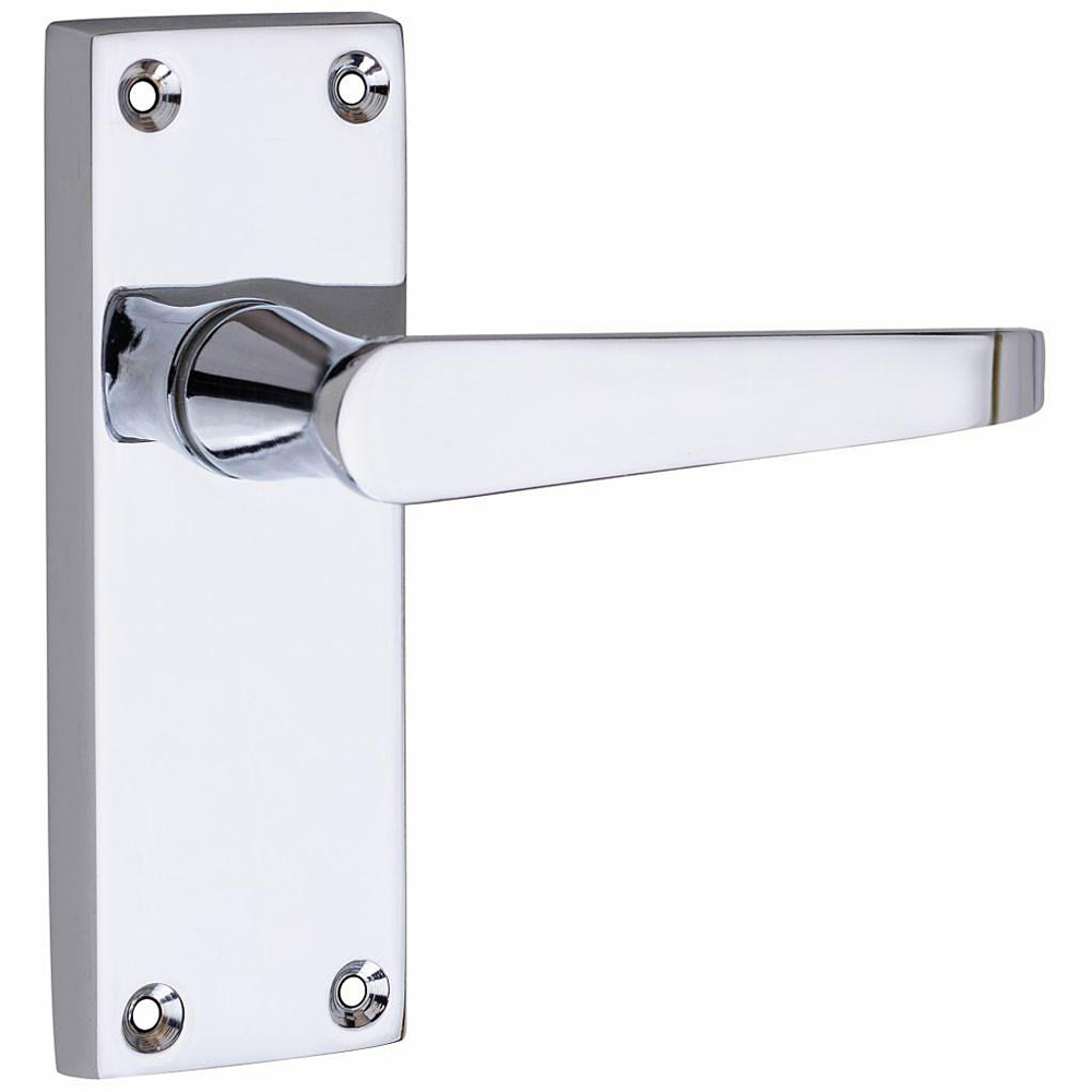 Golden Grace Victorian Straight Polished Chrome Lever Latch Handles Set 7 Pack Image 3
