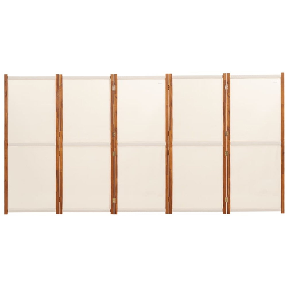 vidaXL Cream White 5 Panel Room Divider 350 x 180cm Image 3