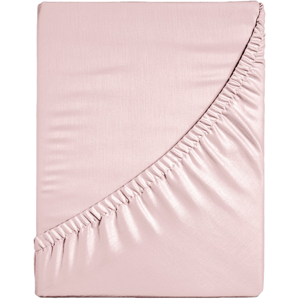 Velosso Microfibre Super King Size Pink Fitted Sheet Image 1