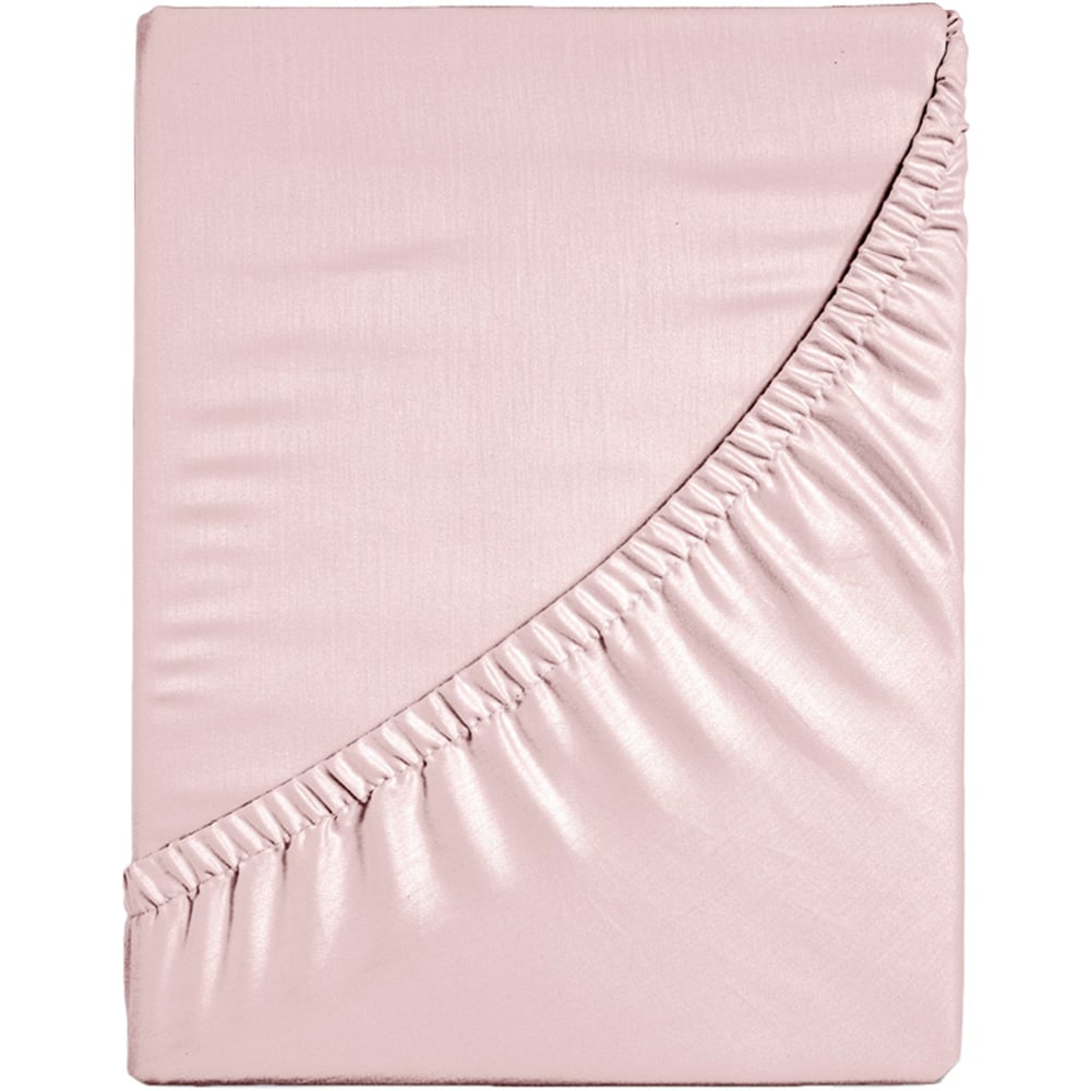 Velosso Microfibre Double Pink Fitted Sheet Image 1
