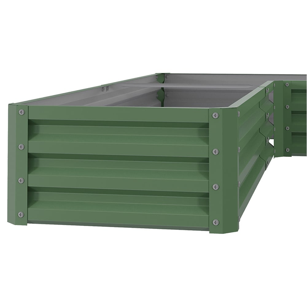 Living and Home Light Green L Shape Galvanized Steel Raised Garden Bed 207 x 277cm Image 5