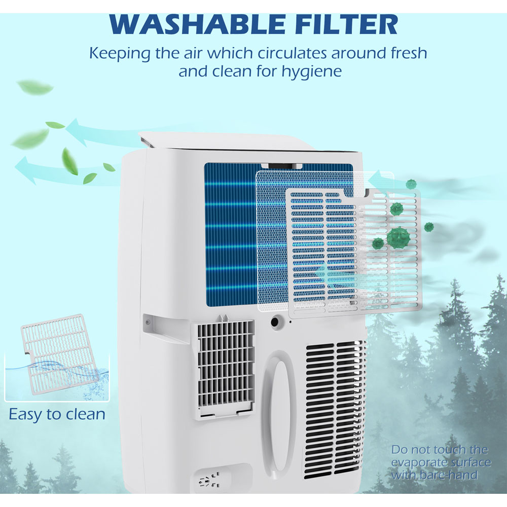 HOMCOM White 12000BTU Mobile Air Conditioner with Timer Image 6