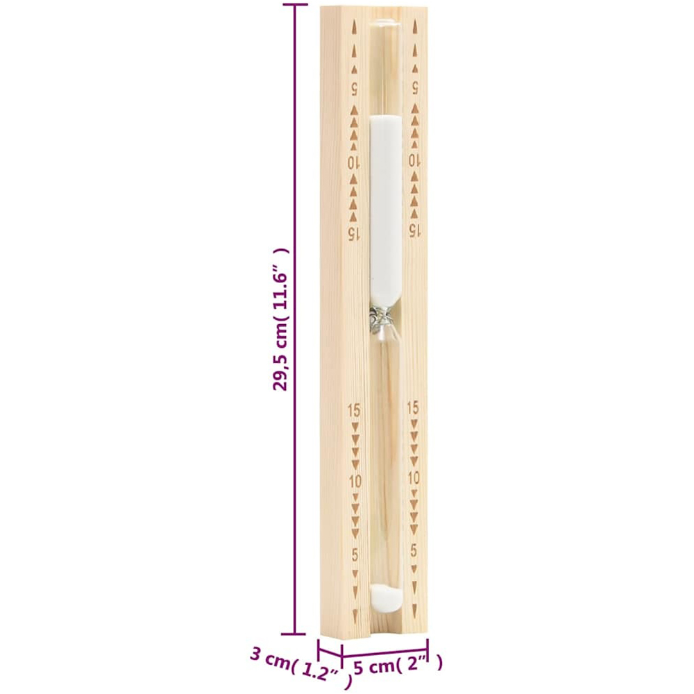 Walplus 15 Minute Solid Pine Wood Sauna Sand Timer Image 5