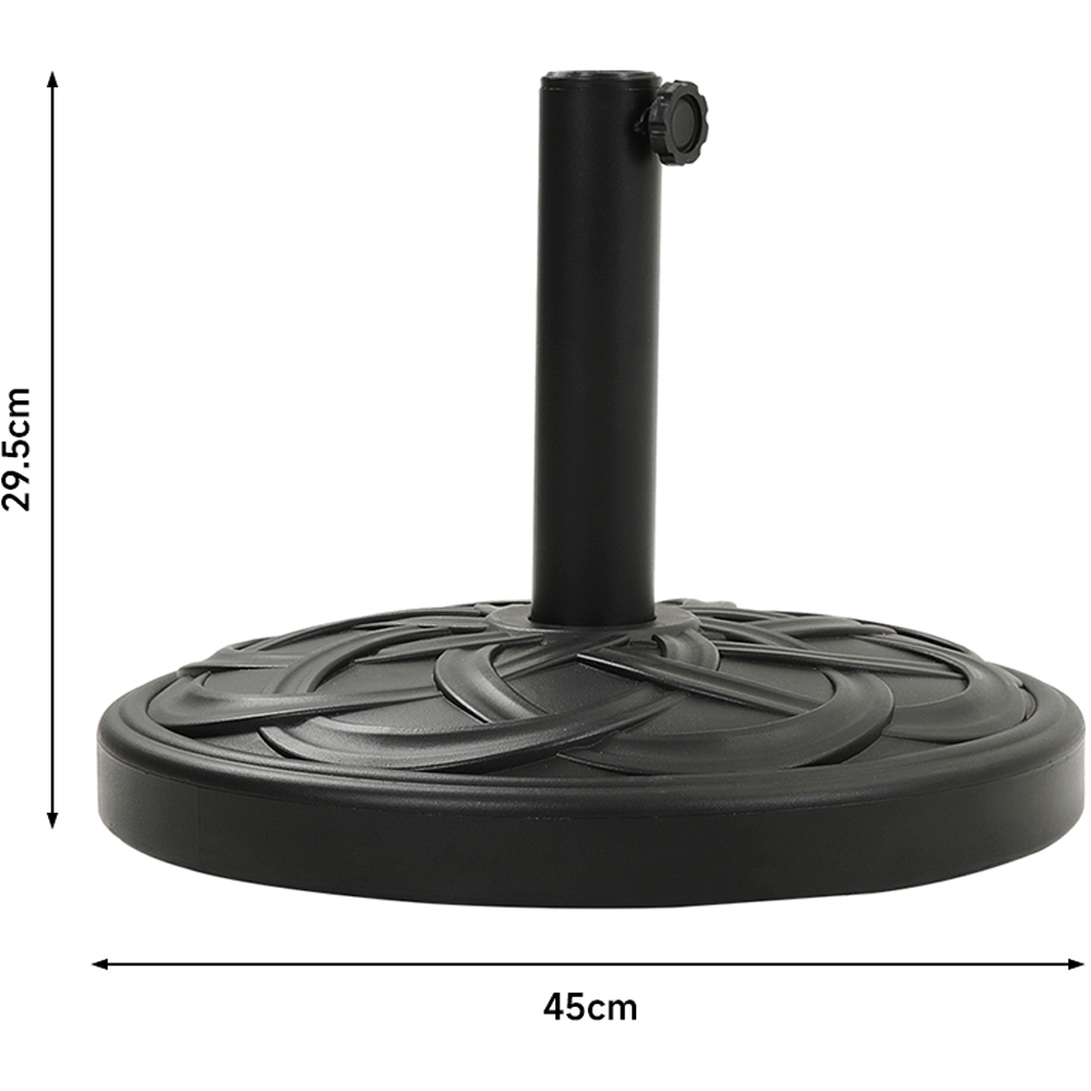 Living and Home Dark Grey 3 Tier Crank and Tilt Parasol with Weave Cement Base 3m Image 8