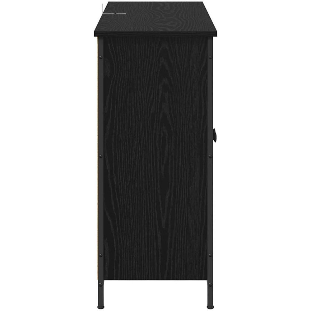 vidaXL 2 Door 3 Shelf Black Oak Sideboard Image 6