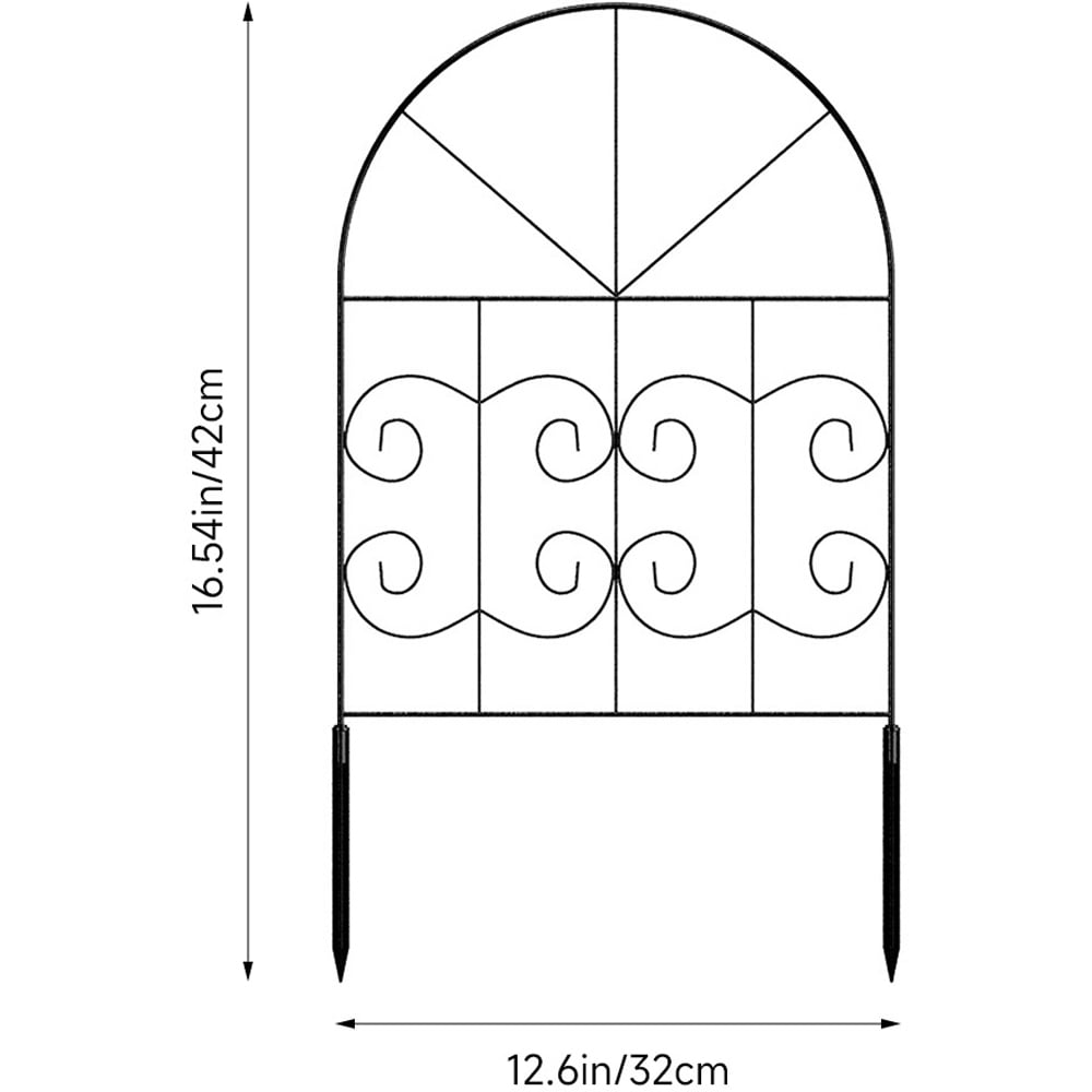 Living and Home Arched 32 x 42cm 25 Pack Metal Border Fence Decoration Set Image 8