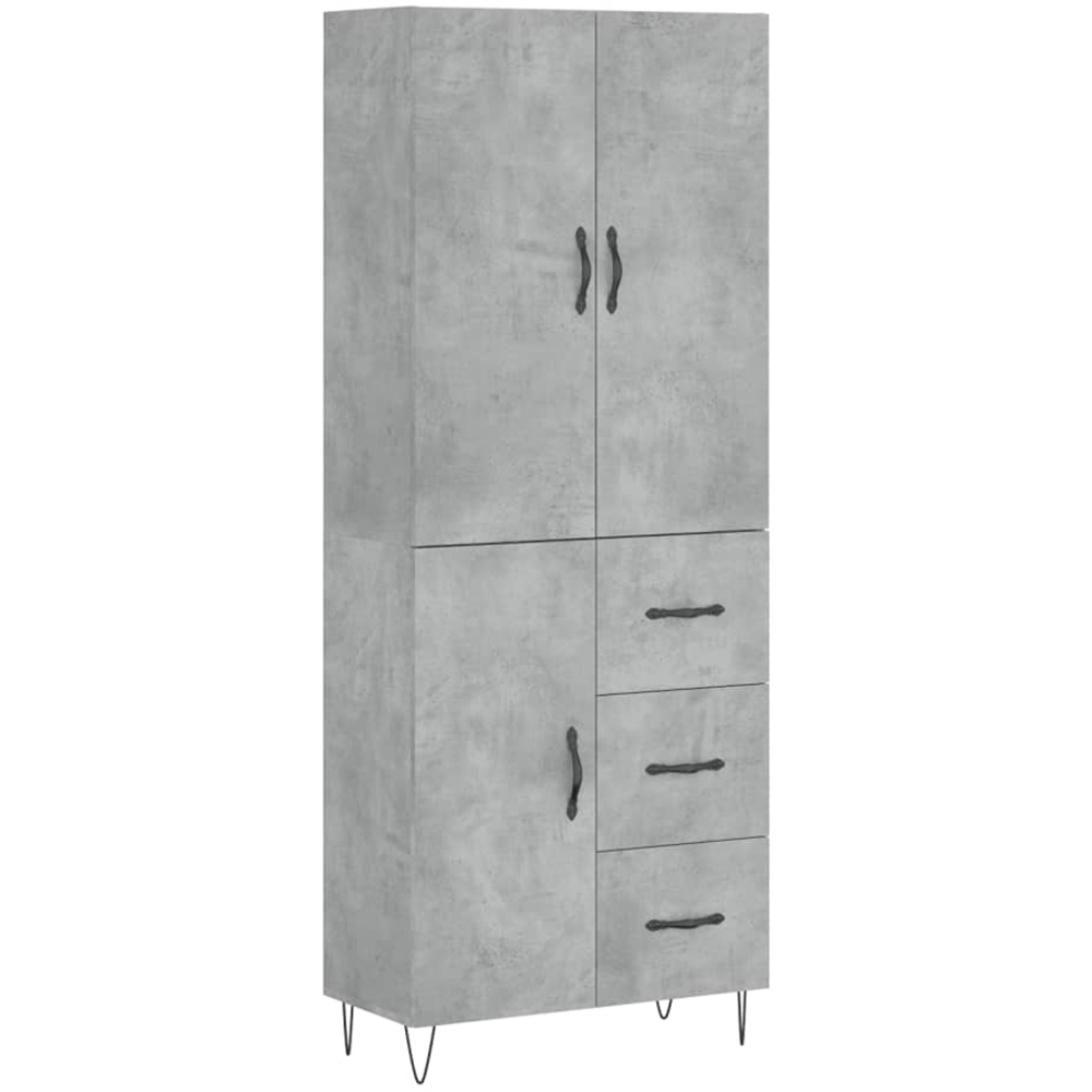 vidaXL 3 Door 3 Drawer Concrete Grey Highboard Image 2