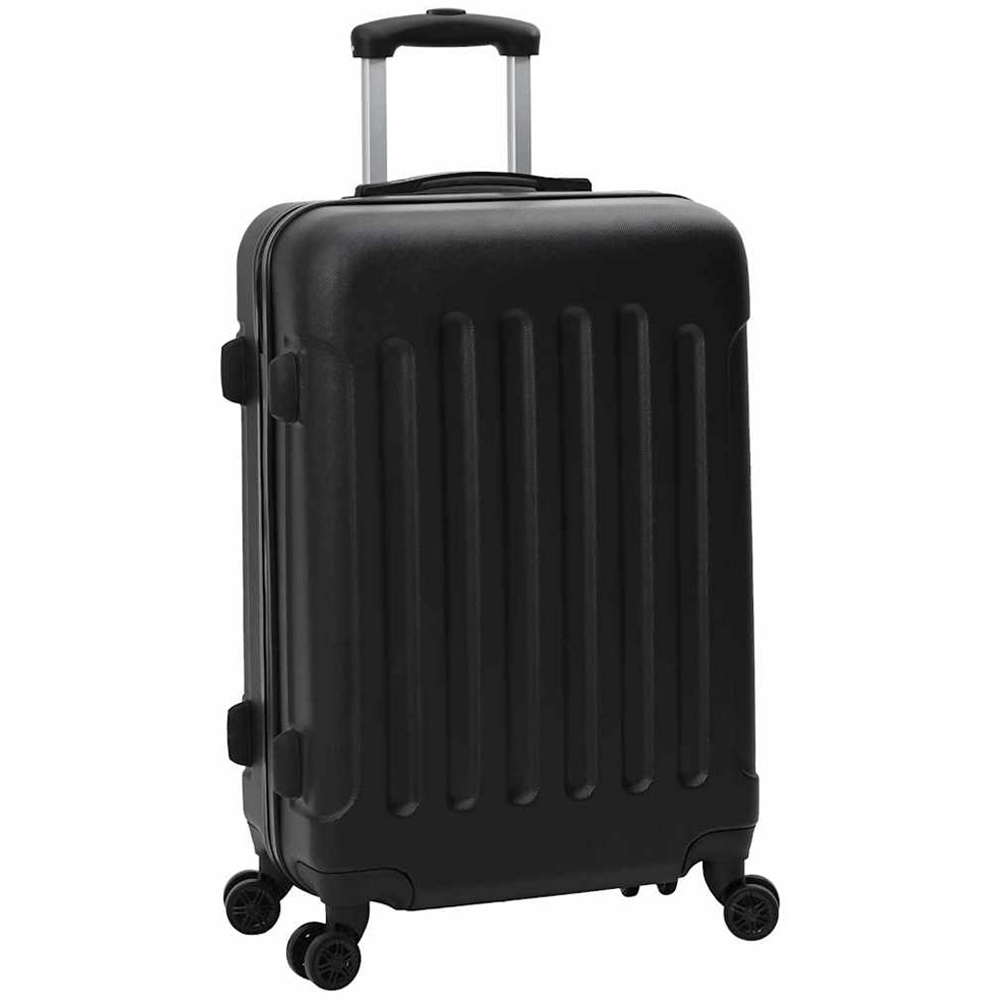vidaXL Set of 3 Black ABS Suitcases with Wheels Image 2