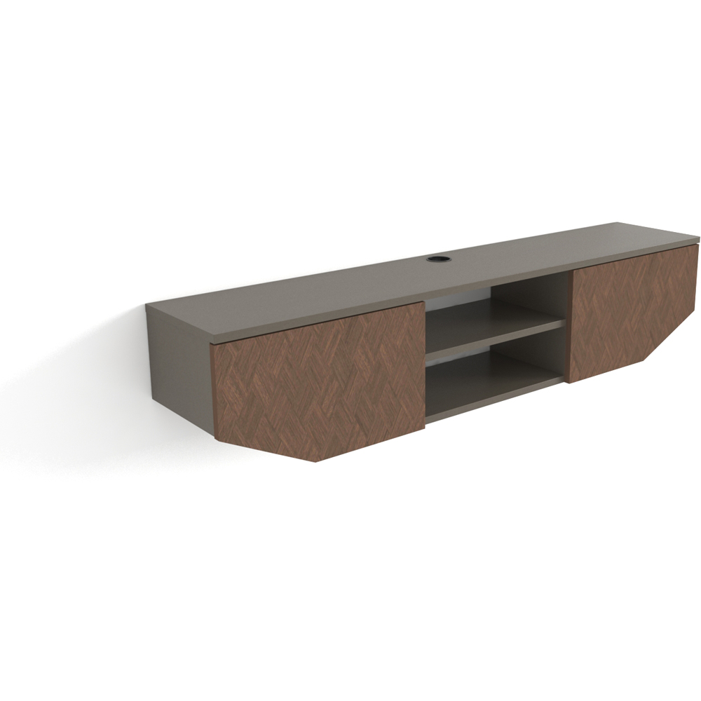 Decorotika Hera 2 Door 2 Shelf Galaxy Vintage Wall Mounted TV Unit Image 2
