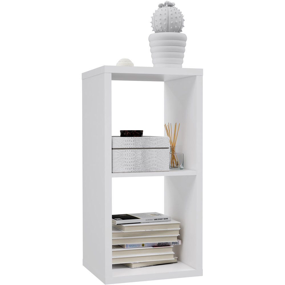 Florence Mauro 2 Shelf Matt White Bookshelf Image 4