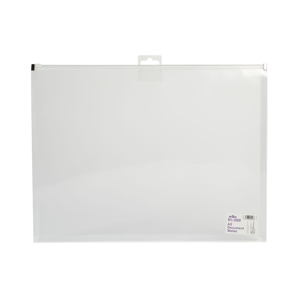 Wilko A3 Clear Document Wallet Image