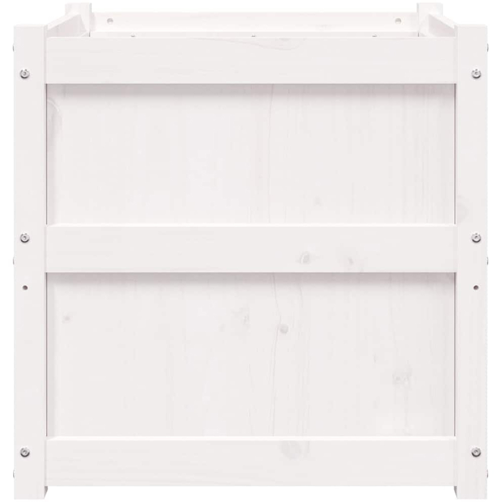 vidaXL White Solid Pine Wood Garden Planter 60 x 60 x 60cm 2 Pack Image 7