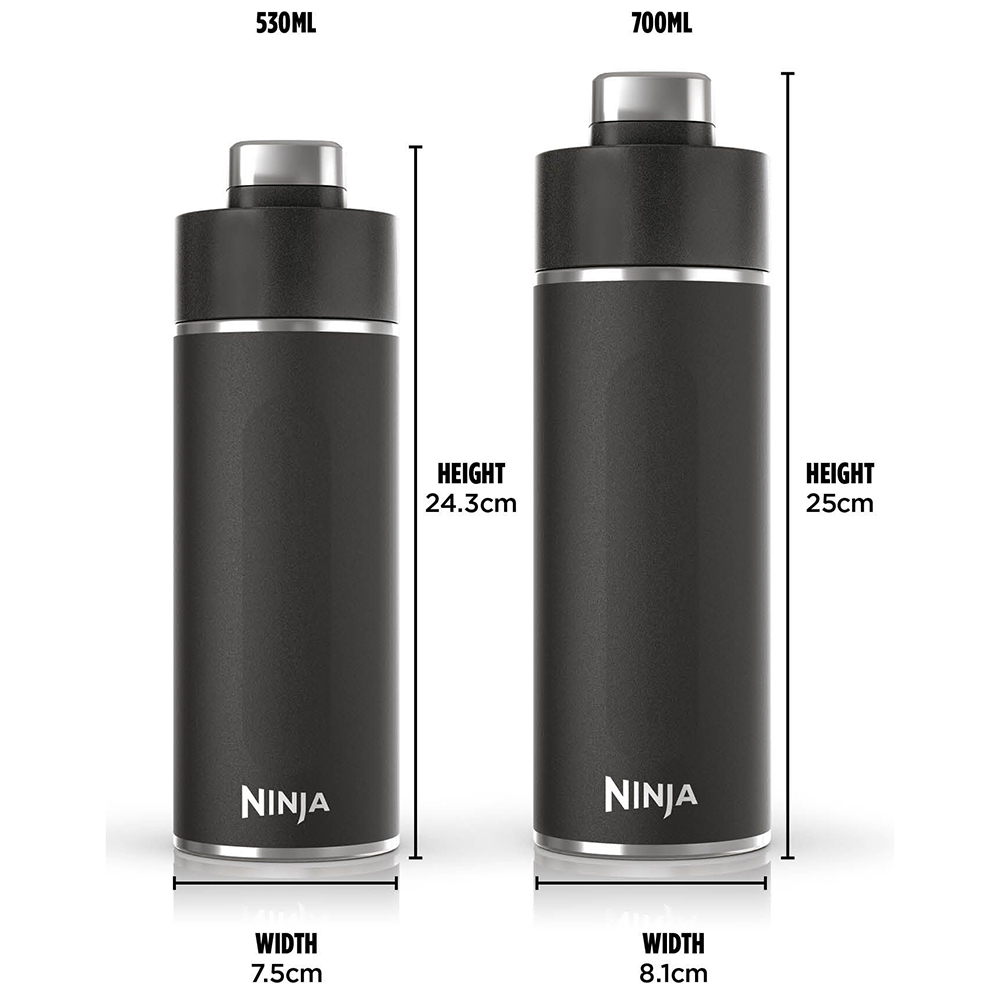 Ninja Thirsti Black Travel Bottle 530ml Image 4