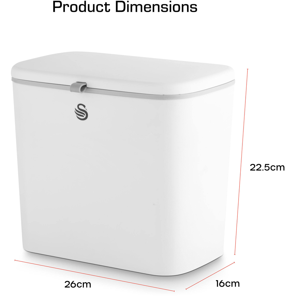 Swan White Compost Caddy Bin 7L Image 8