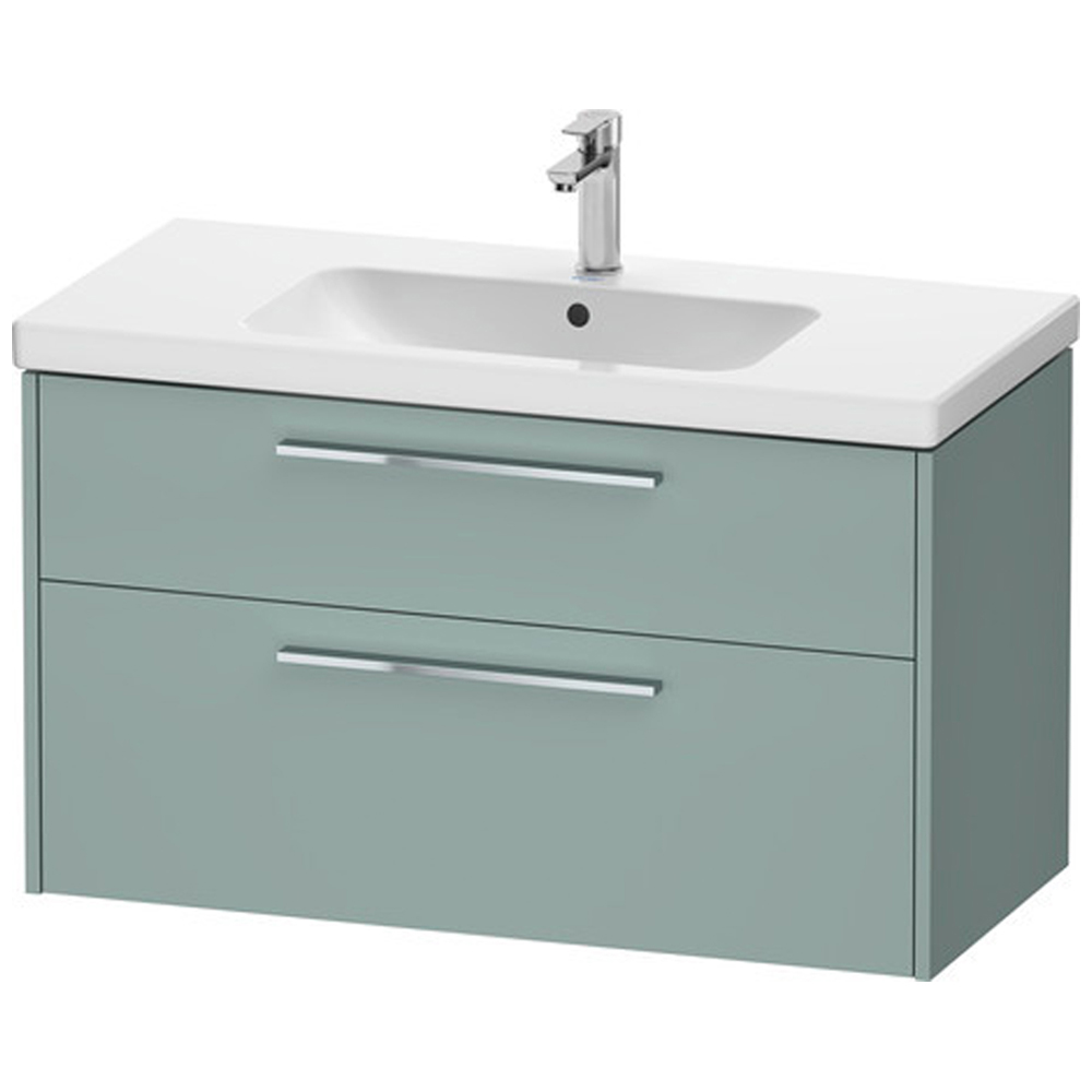 Duravit D-Code 2 Drawer Fjord Green Wall Hung Vanity Unit 984 x 460mm Image 1