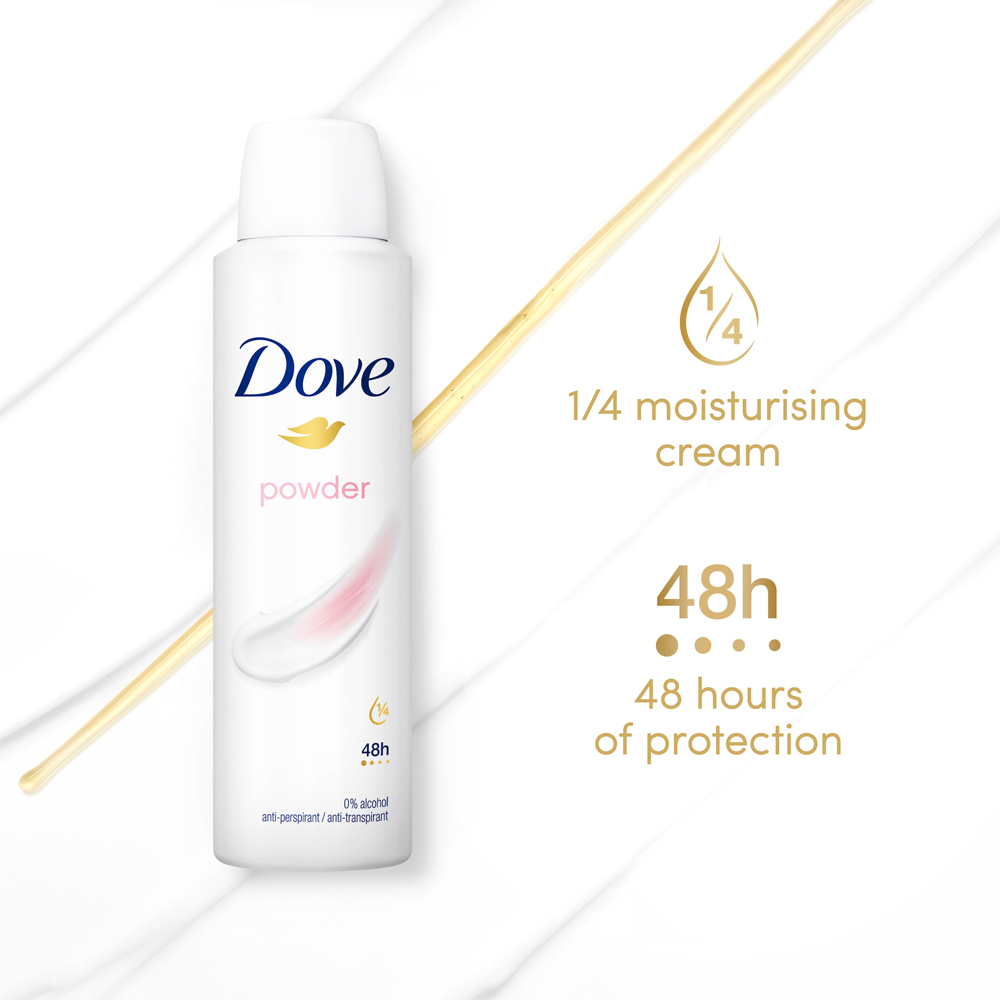 Dove Powder Antiperspirant Deodorant Spray 150ml Image 4