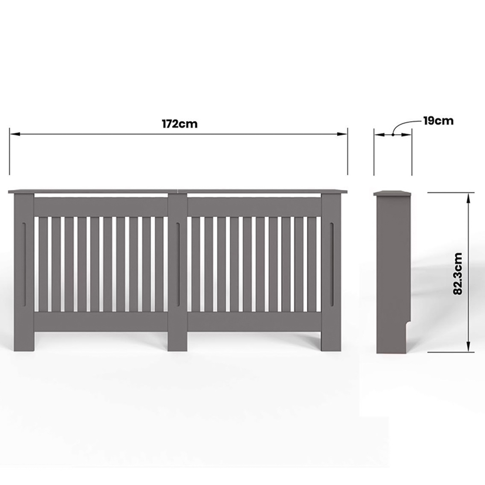 FWStyle Grey Vertical Slat MDF Radiator Cover XL Image 6