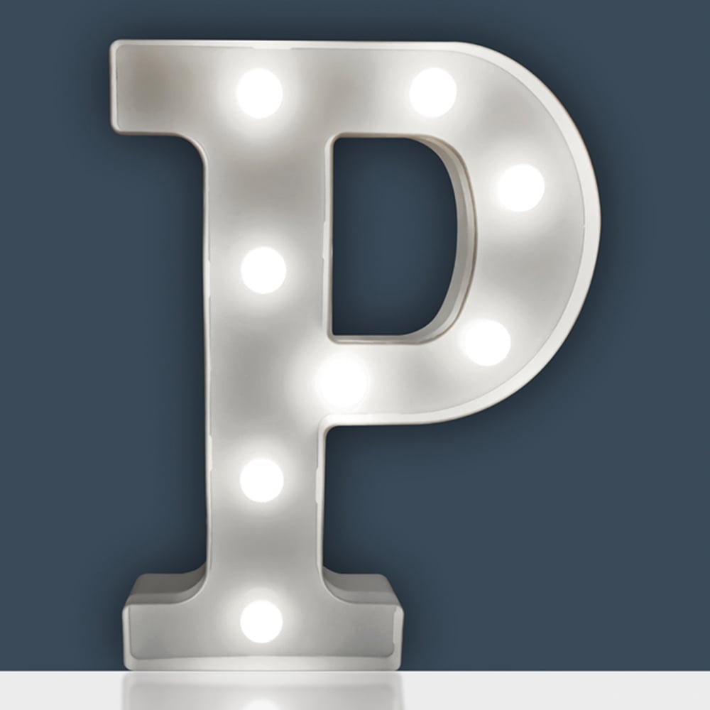 St Helens Battery Operated 3D LED Letter P Light Image 2