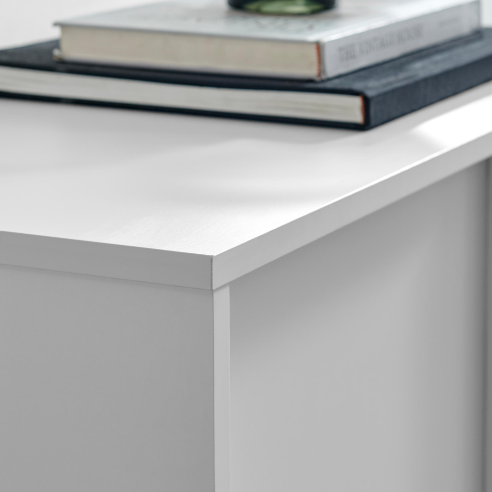 Furniturebox Sval 3 Door 3 Drawer Off White Wooden Sideboard Image 4