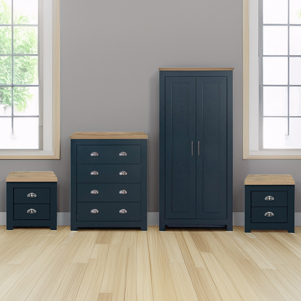 Birlea Highgate Navy 4 Piece Bedroom Furniture Set Image 1