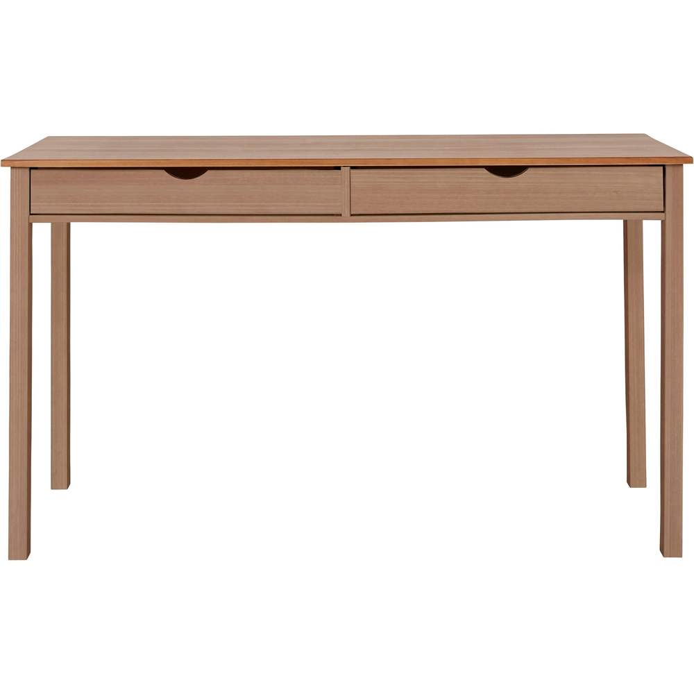 Loft24 Gava 2 Drawer Scandinavian Desk Oak Image 2