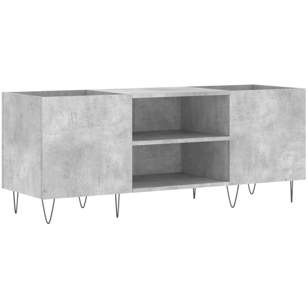 vidaXL 2 Shelf Concrete Grey Record Cabinet Image 2