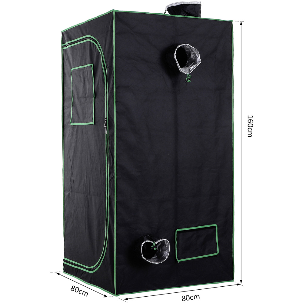 Outsunny Black and Green Oxford Fabric 2.6 x 2.6ft Hydroponic Grow Tent Kit Image 8