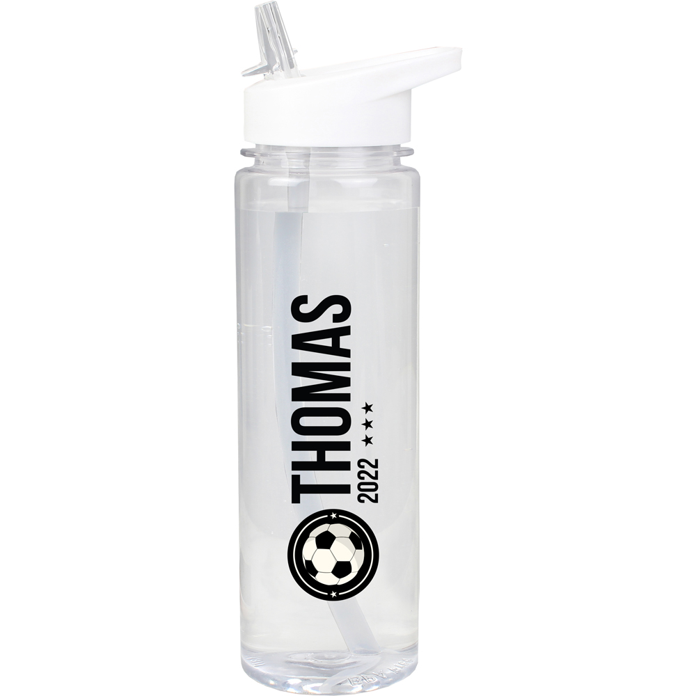 Personalised Memento Football Badge Water Bottle Image 1