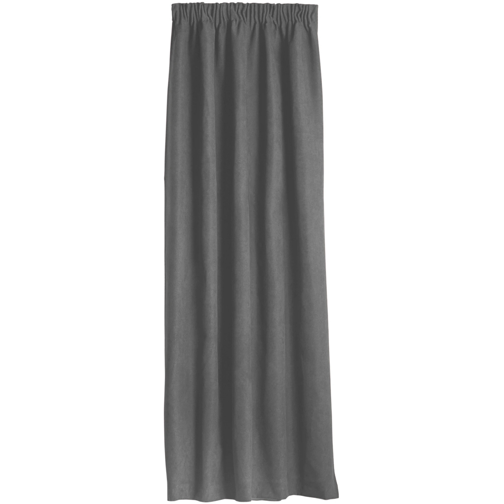 Alan Symonds Slate Velvet Chenille Fleece Lined Pencil Pleat Taped Top Curtains 137 x 213cm Image 2