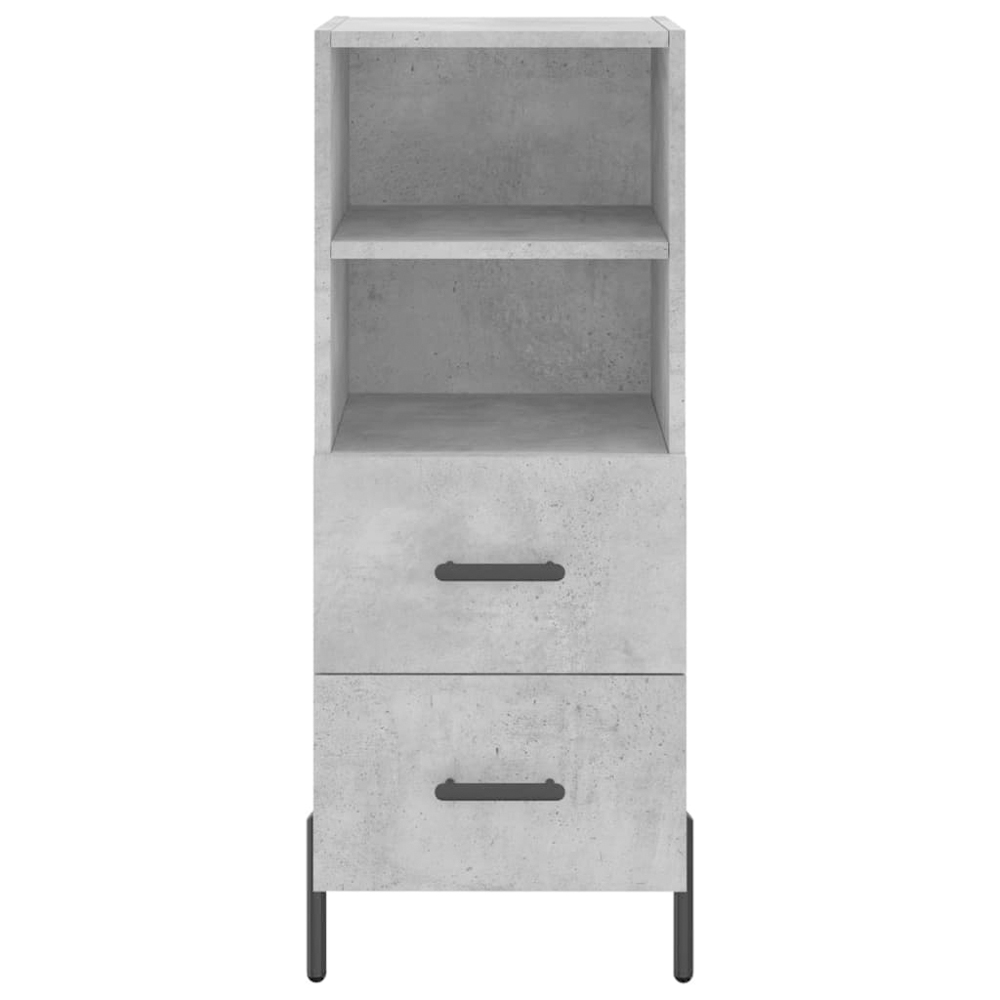vidaXL Single Door 2 Drawer 2 Shelf Concrete Grey Highboard Image 6