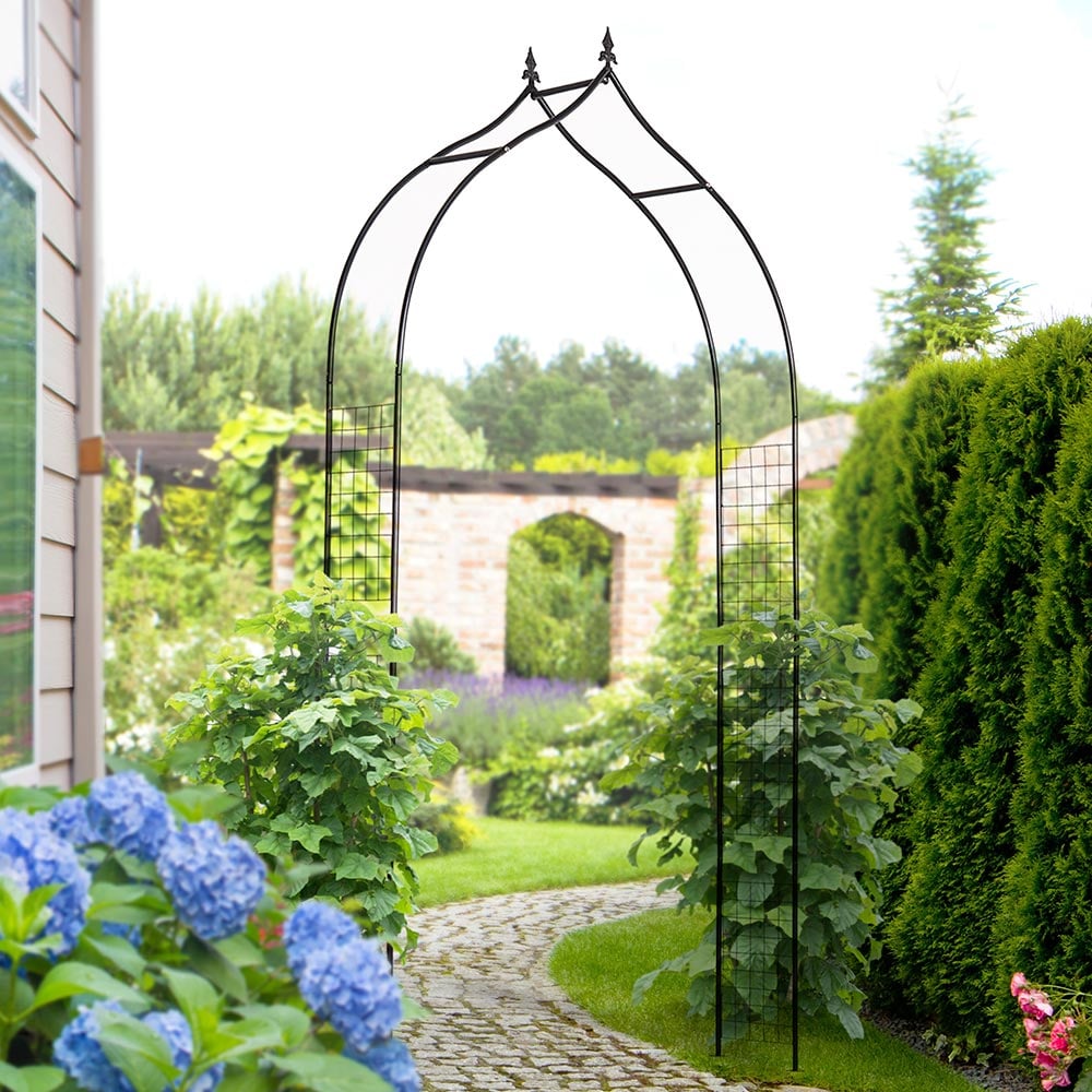 Outsunny Black Garden Arch 2.5m | Wilko