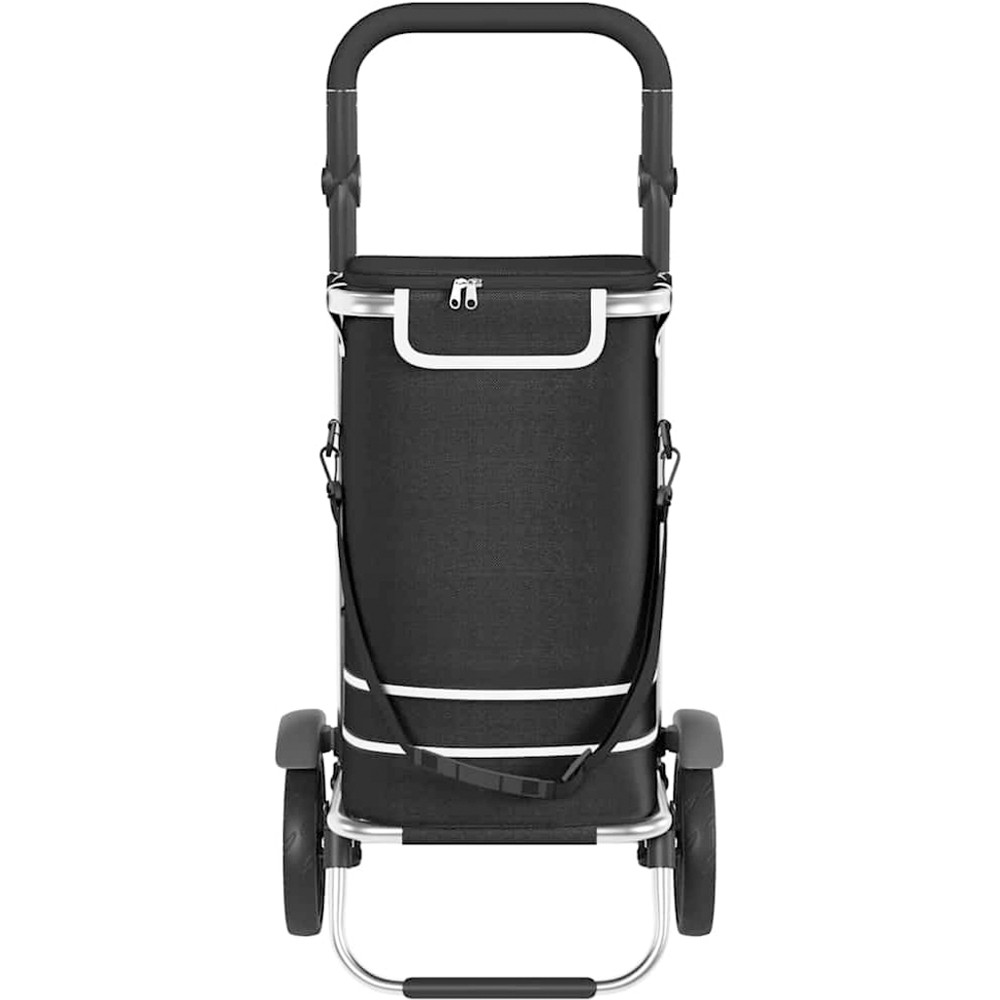 vidaXL 36.5 x 46.5 x 100.5cm Black Foldable Shopping Trolley Image 4