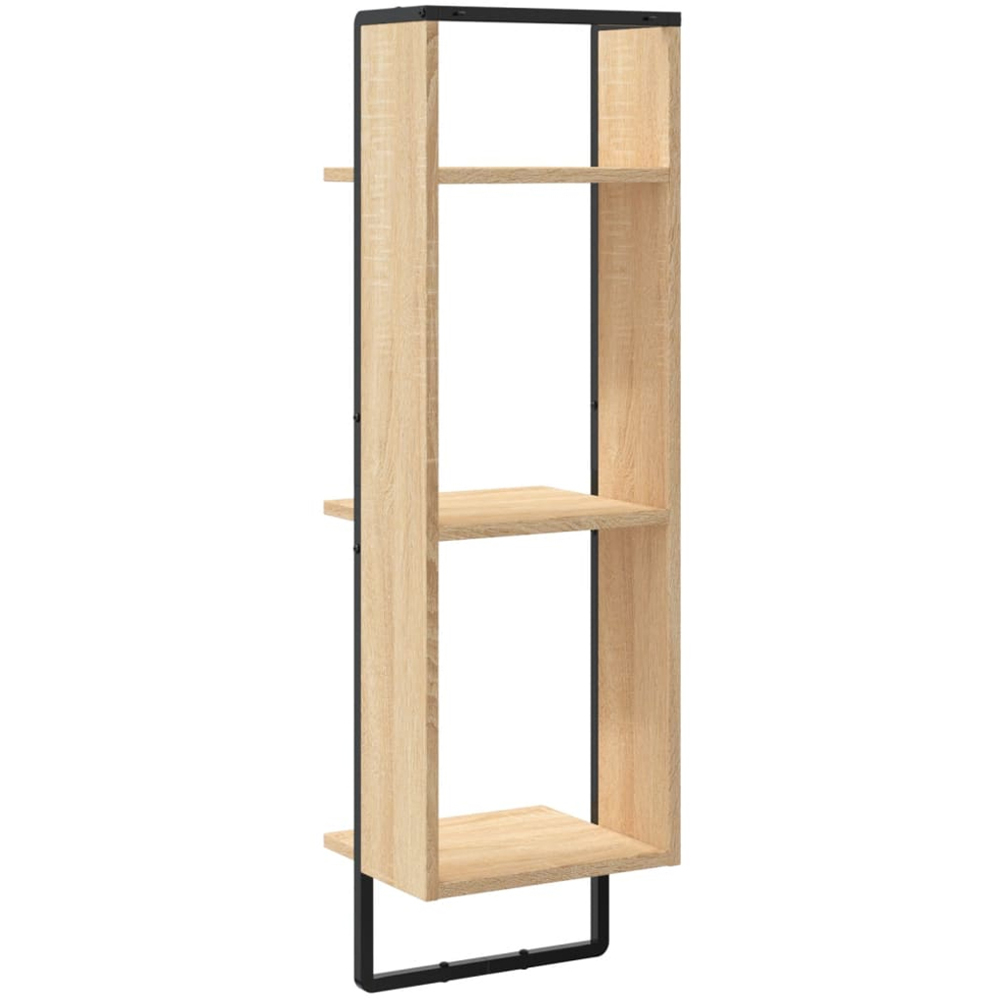 vidaXL 3 Shelf Sonoma Oak Floating Wall Shelf Image 5