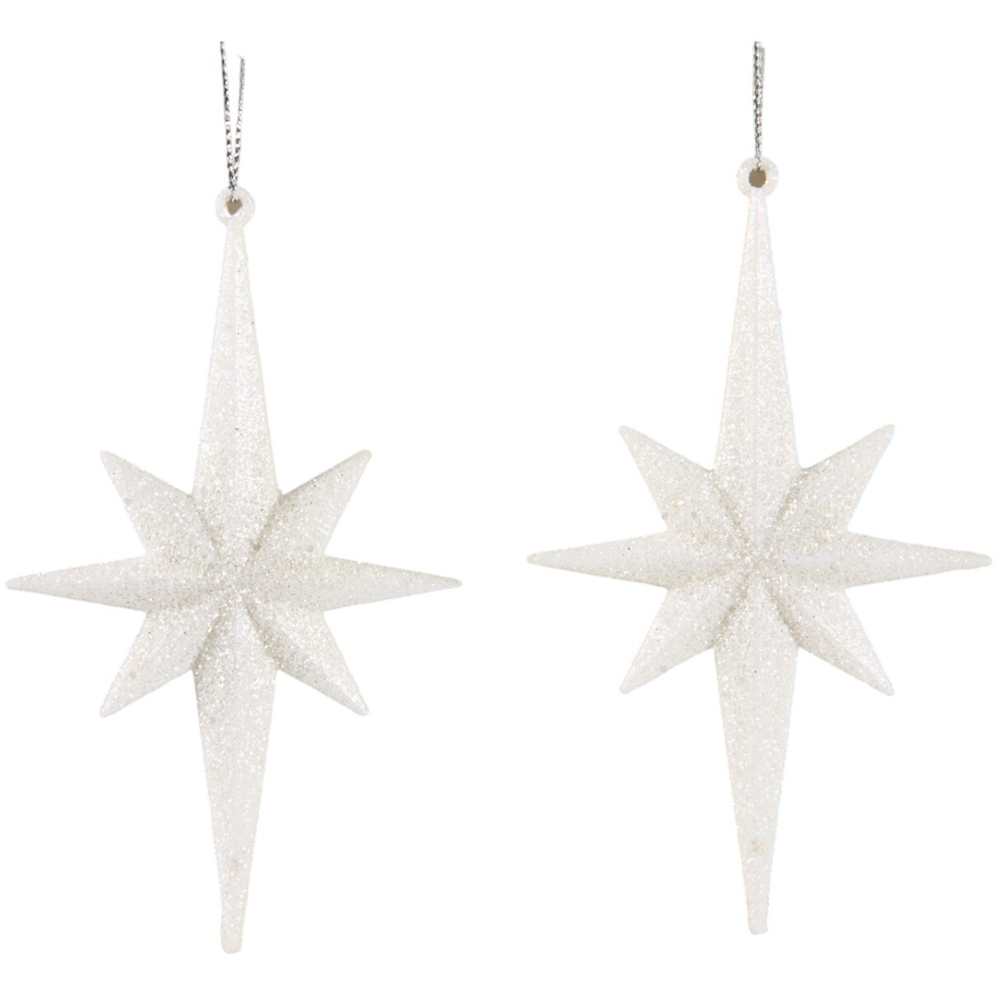 Single 8 Point Star Hanging Decoration 4 Pack in Assorted styles Image 5