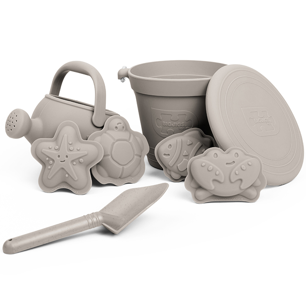 Bigjigs Toys Silicone Beach Set Stone Grey Image 1