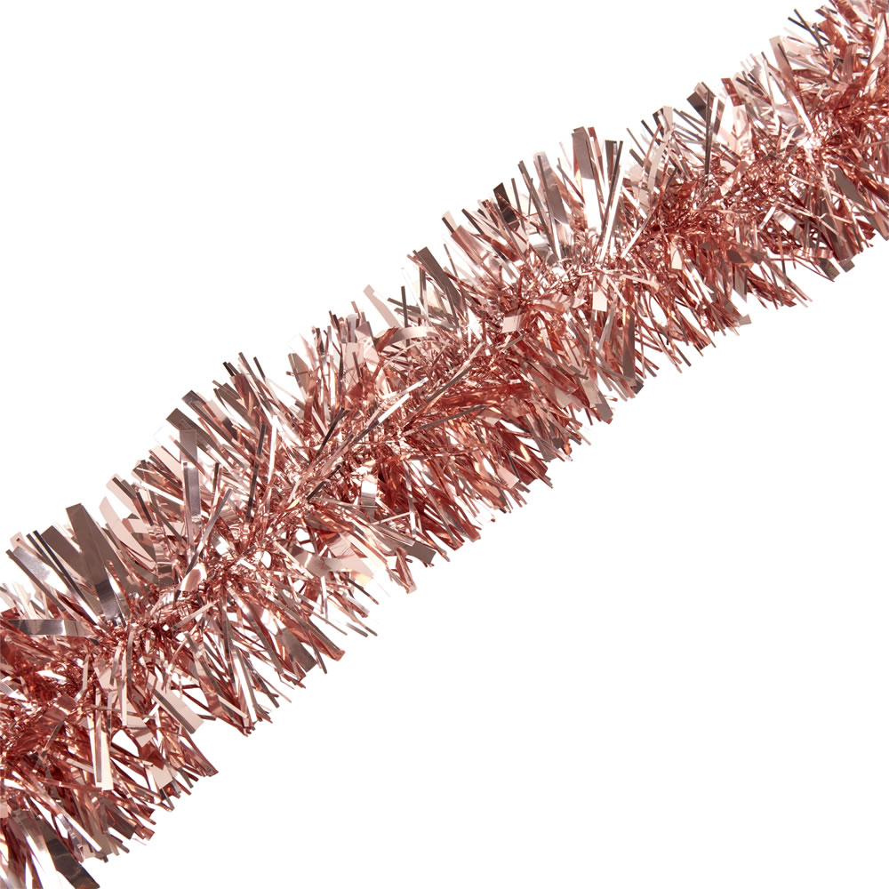Wilko Rose Gold Christmas Tinsel 2m Wilko