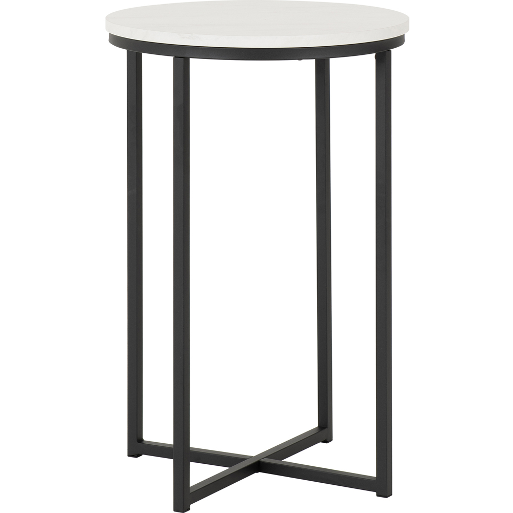 Seconique Dallas Marble and Black Side Table Image 2