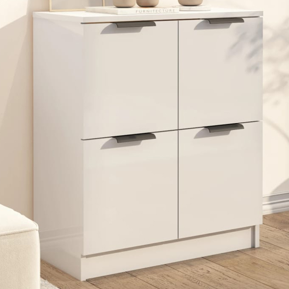 vidaXL 2 Door White Sideboard Image 1
