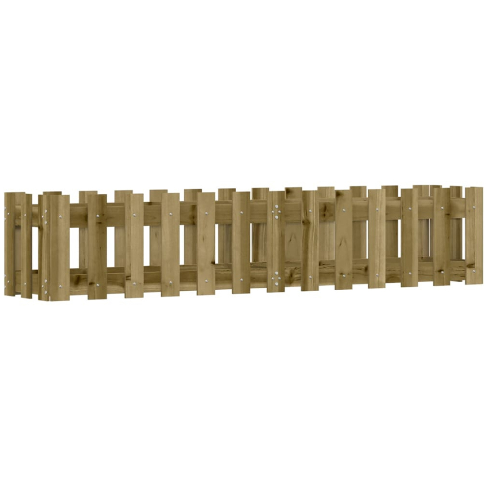 vidaXL Natural Impregnated Pine Wood Fence Design Raised Garden Bed 30 x 30 x 150cm Image 3