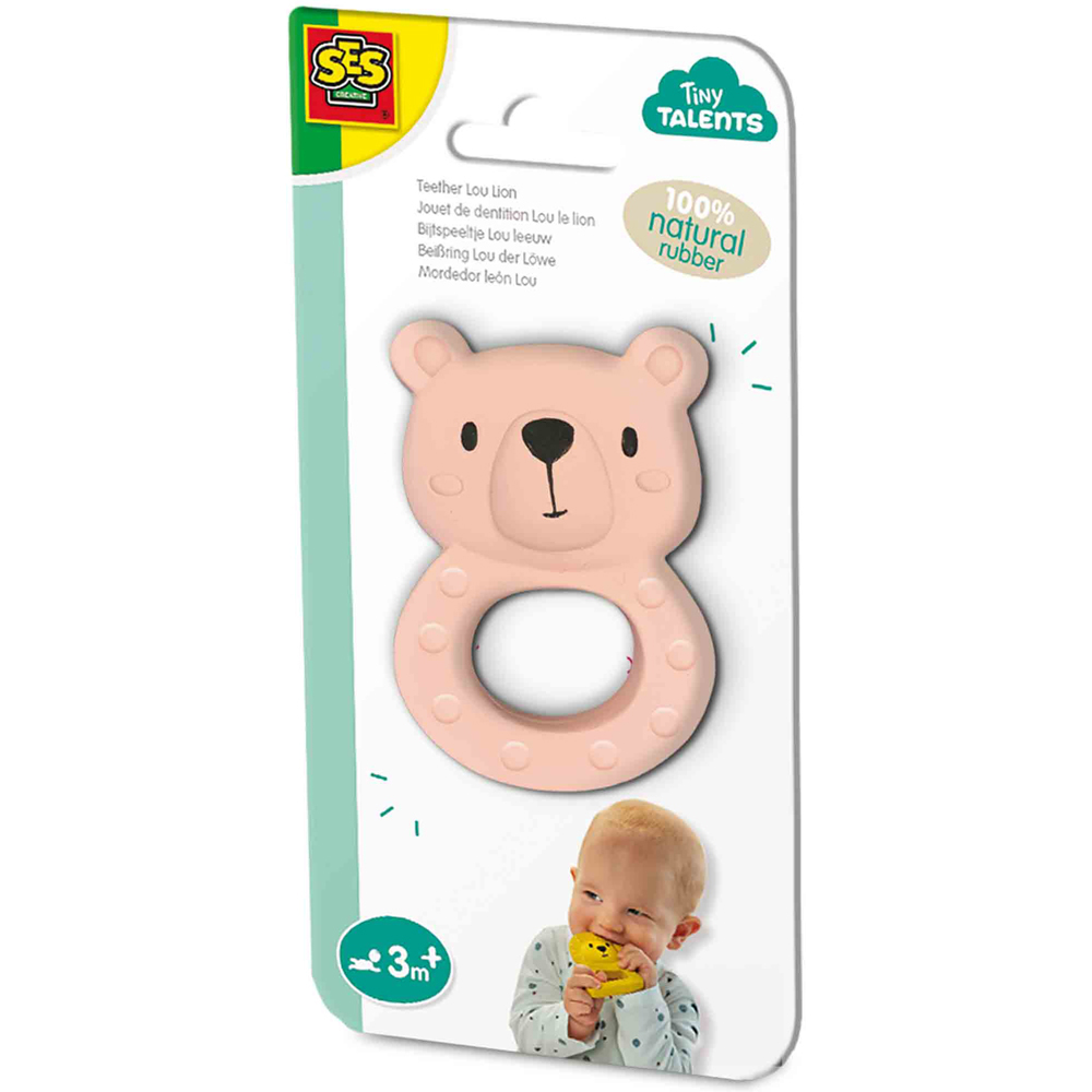SES Creative Tiny Talents Bo Bear Natural Rubber Teether Image 3