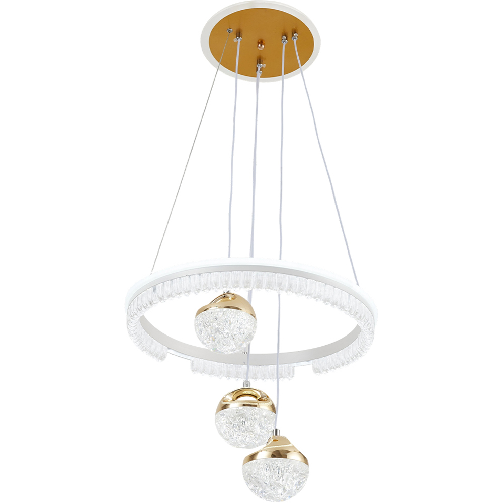 Living and Home Gold and Clear Acrylic LED Pendant Light 60W Image 3