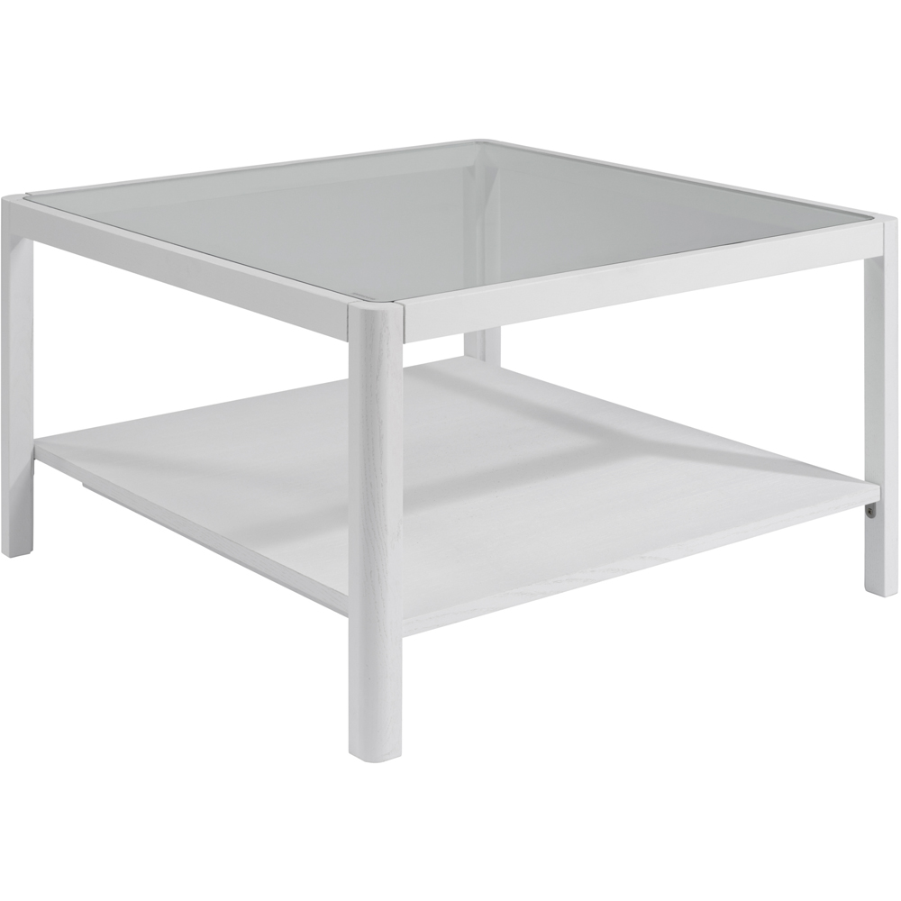 LPD Home Ray White Single Shelf Glass Top Coffee Table Image 2