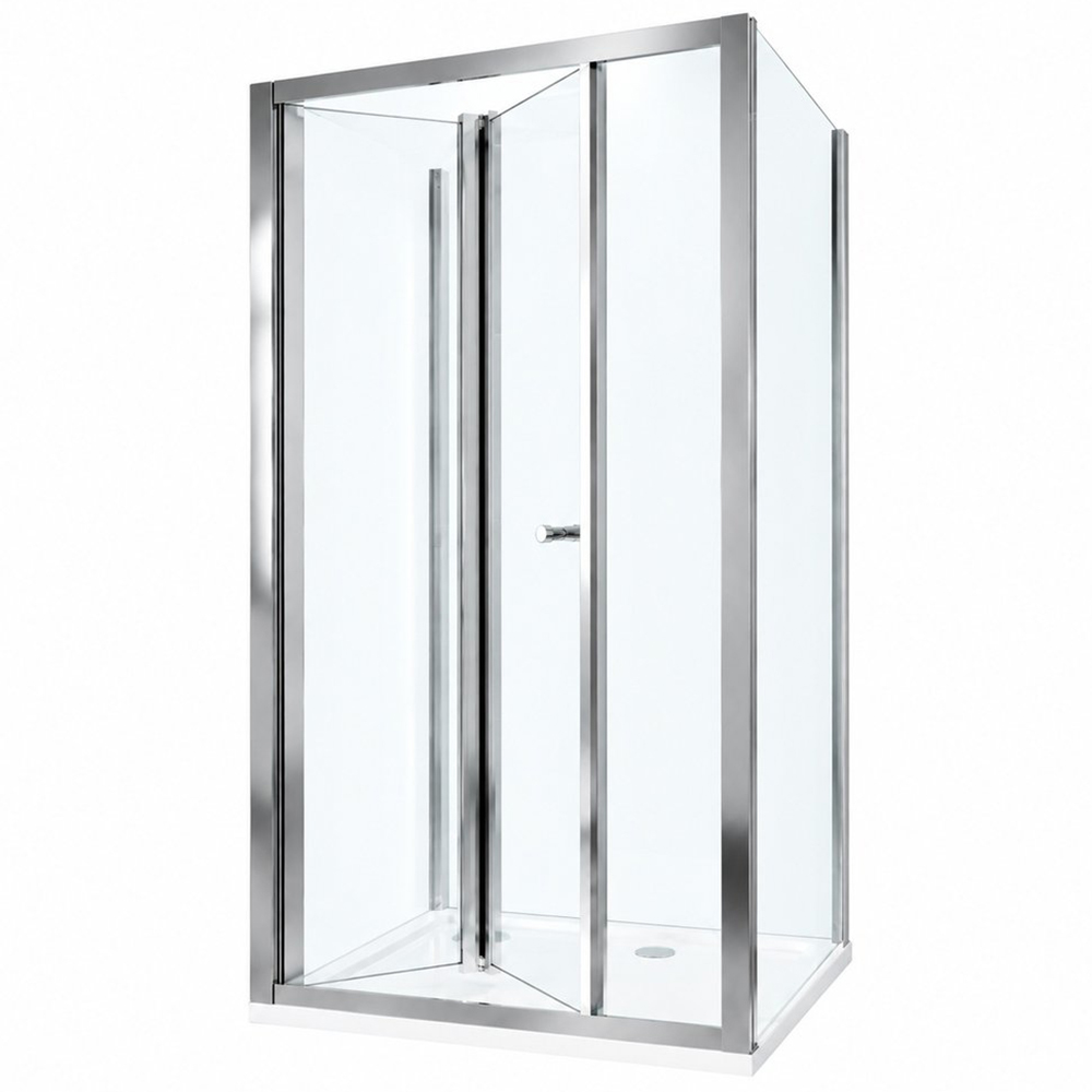 Stech Homes Bi-fold Shower Door with Side Panel and Shower Tray 1000 x 1850mm Image 1