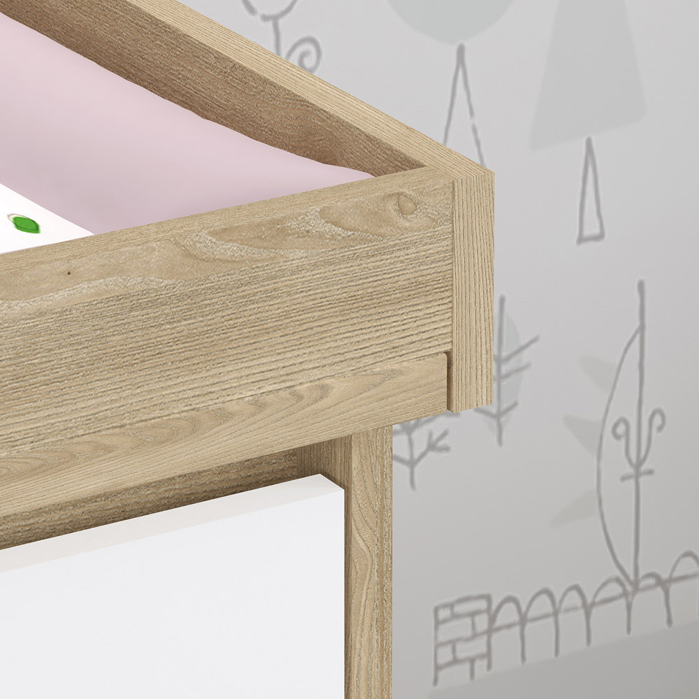 Kudl 3 Drawer White and Oak Baby Changing Table Image 6