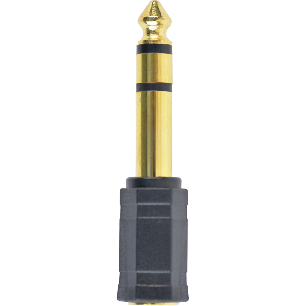 Cablexpert Black and Gold 6.35mm Male Jack to 3.5mm Female Jack Audio Adapter Image 2