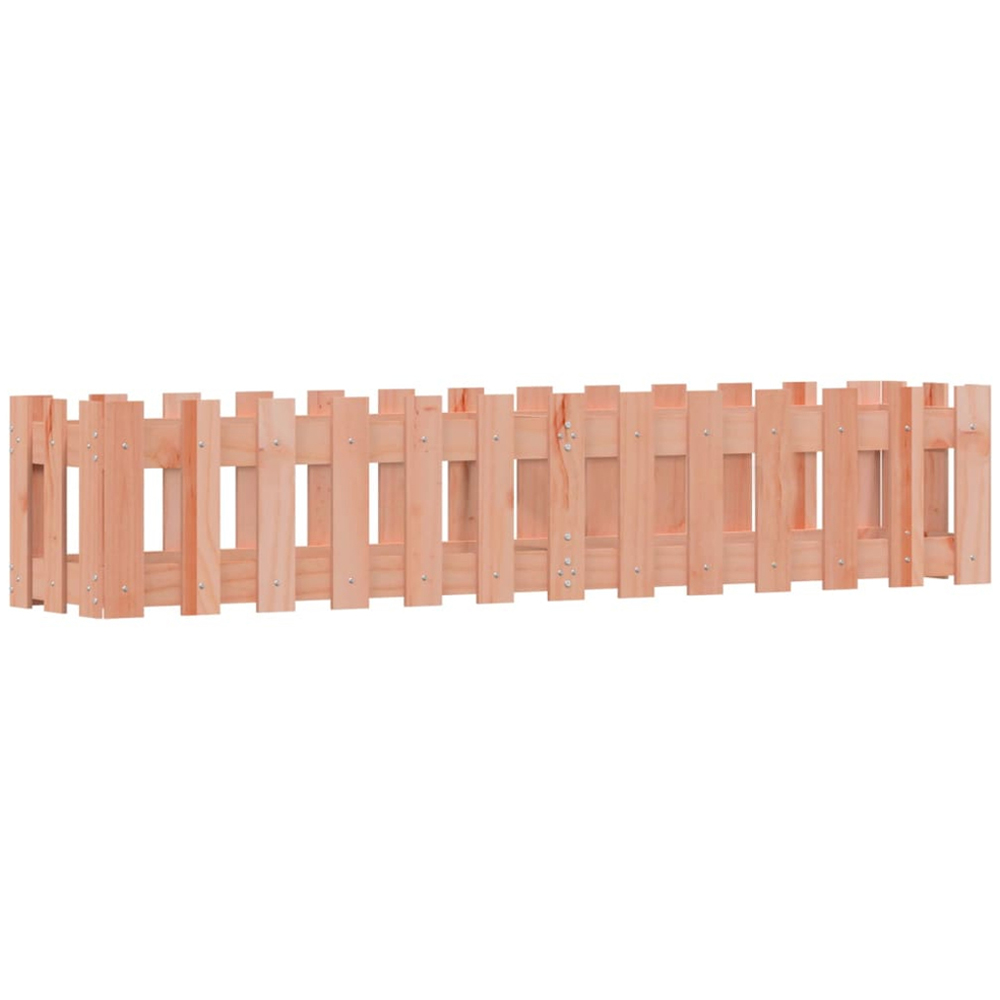 vidaXL Natural Solid Douglas Wood Fence Design Raised Garden Bed 30 x 150 x 30cm Image 1